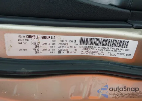 2012 Dodge Durango Crew z USA, uszkodzony, nr VIN 1C4RDJDG9CC158011